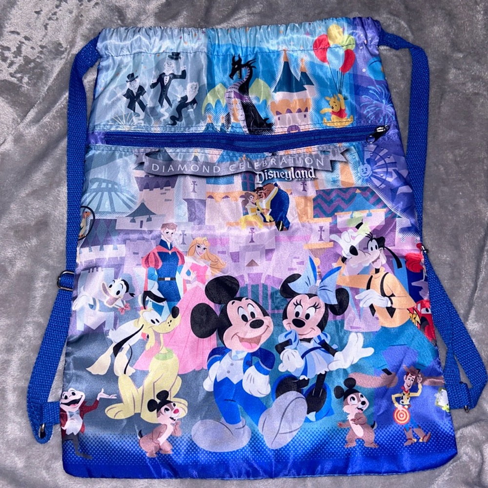 Disney parks bag diamond celebration blue draw string bag